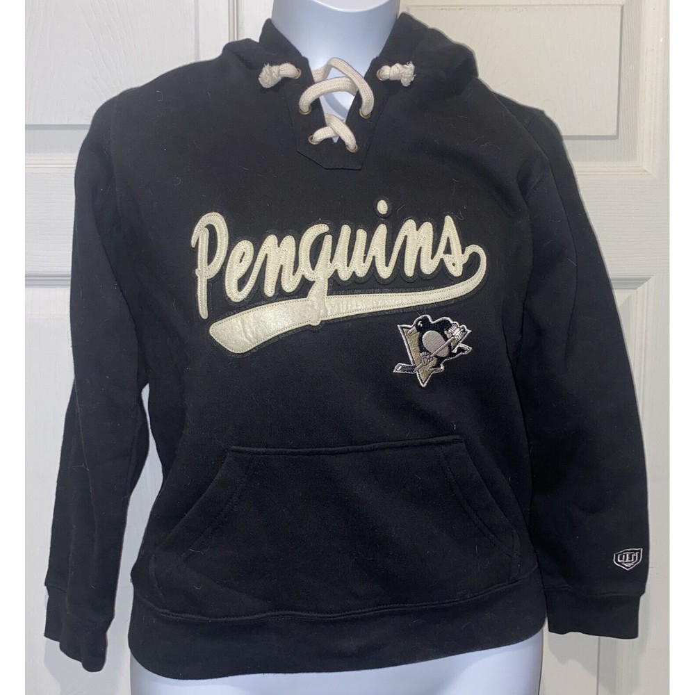 Pittsburgh Penguins  Old Time Hockey Heavyweight Jersey Lacer Hoodie Small